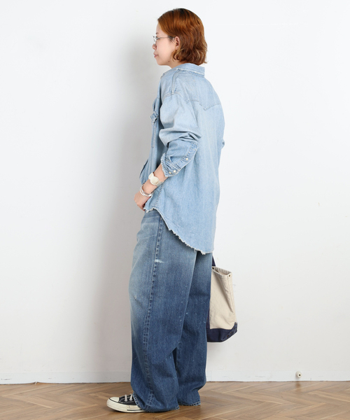 Attick by Johnbull（アティックバイジョンブル）の「【Attick by Johnbull 】別注ダメージデニムシャツ（シャツ/ブラウス・レディース・スカイブルー・FREE）」の7枚目の写真