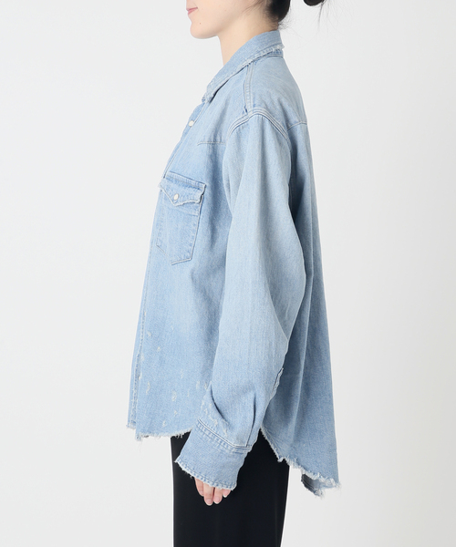 Attick by Johnbull（アティックバイジョンブル）の「【Attick by Johnbull 】別注ダメージデニムシャツ（シャツ/ブラウス・レディース・スカイブルー・FREE）」の10枚目の写真