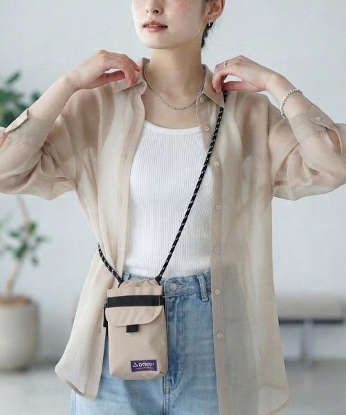 GERRY（ジェリー）の「【GERRY/ジェリー】撥水加工 ECO(リサイクルポリエステル)スマホショルダーバッグ　ミニショルダー ユニセックス（ショルダーバッグ・レディース・マルチ/チャコールグレー/ベージュ/ブラック・FREE）」の12枚目の写真