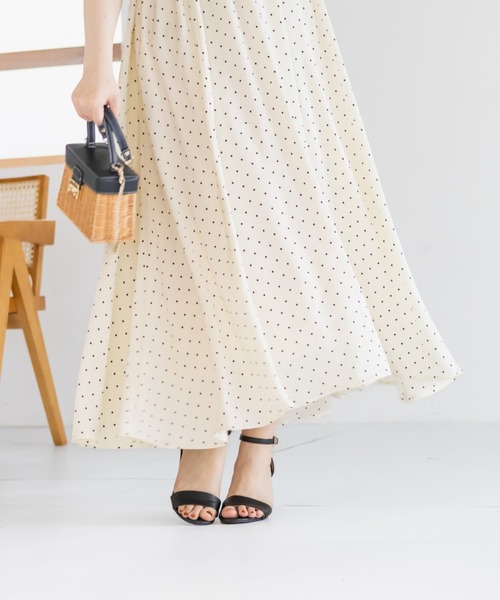CLETTE（クレット）の「ドット柄ショルダーリボンワンピース（ワンピース・レディース・ブラック/アイボリー・3L/LL/4L）」の18枚目の写真