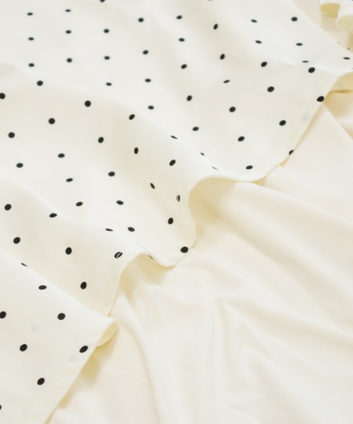 CLETTE（クレット）の「ドット柄ショルダーリボンワンピース（ワンピース・レディース・ブラック/アイボリー・3L/LL/4L）」の5枚目の写真
