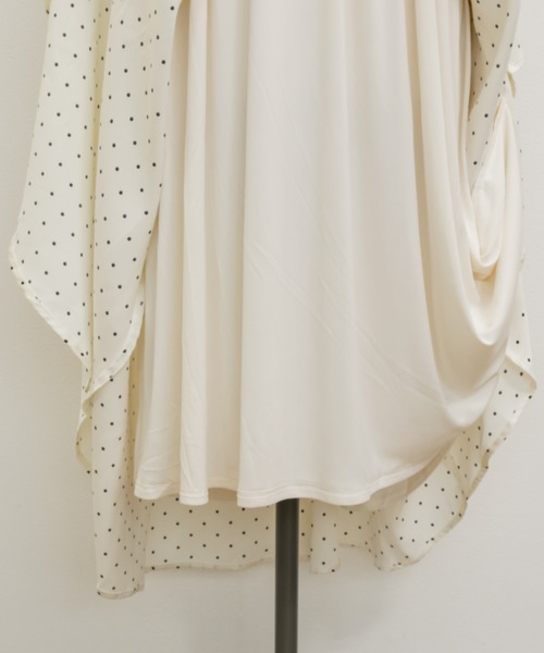 CLETTE（クレット）の「ドット柄ショルダーリボンワンピース（ワンピース・レディース・ブラック/アイボリー・3L/LL/4L）」の8枚目の写真