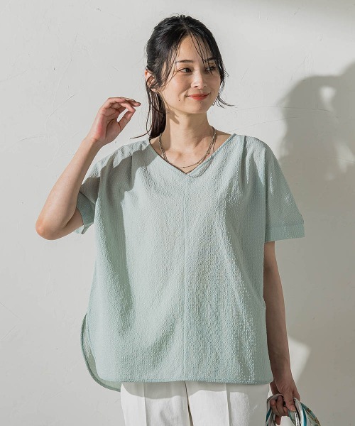 LAUTREAMONT(ロートレアモン)の「≪さらっと快適≫カラミタンブラーブラウス(シャツ/ブラウス・レディース・ブラック/ホワイト/ライトブルー/グリーン系その他・9号)」の3枚目の写真