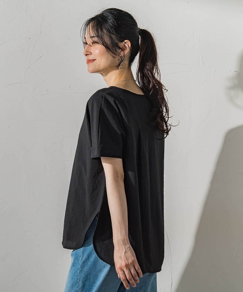 LAUTREAMONT(ロートレアモン)の「≪さらっと快適≫カラミタンブラーブラウス(シャツ/ブラウス・レディース・ブラック/ホワイト/ライトブルー/グリーン系その他・9号)」の5枚目の写真
