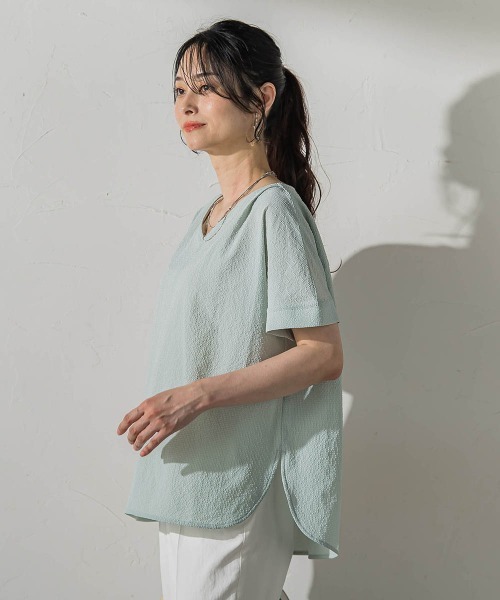 LAUTREAMONT(ロートレアモン)の「≪さらっと快適≫カラミタンブラーブラウス(シャツ/ブラウス・レディース・ブラック/ホワイト/ライトブルー/グリーン系その他・9号)」の21枚目の写真