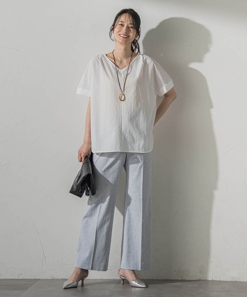 LAUTREAMONT(ロートレアモン)の「≪さらっと快適≫カラミタンブラーブラウス(シャツ/ブラウス・レディース・ブラック/ホワイト/ライトブルー/グリーン系その他・9号)」の16枚目の写真