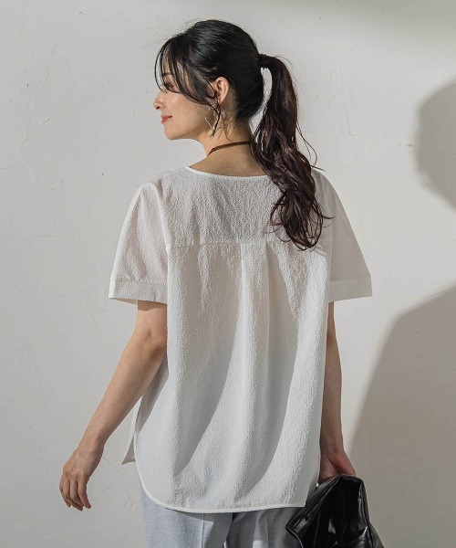LAUTREAMONT(ロートレアモン)の「≪さらっと快適≫カラミタンブラーブラウス(シャツ/ブラウス・レディース・ブラック/ホワイト/ライトブルー/グリーン系その他・9号)」の15枚目の写真