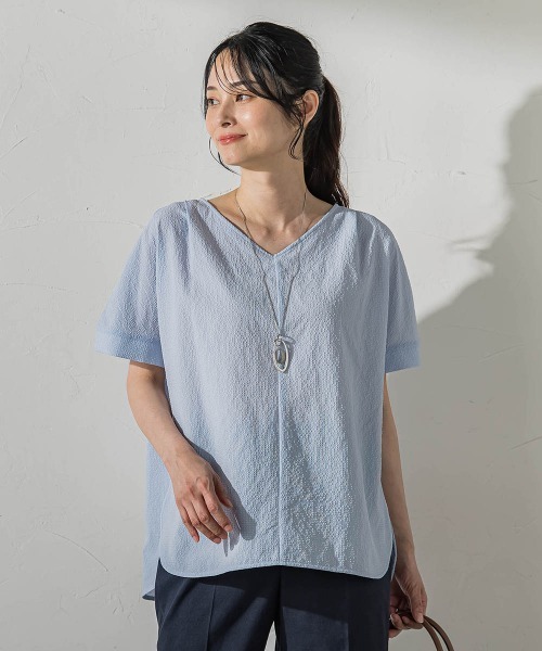 LAUTREAMONT(ロートレアモン)の「≪さらっと快適≫カラミタンブラーブラウス(シャツ/ブラウス・レディース・ブラック/ホワイト/ライトブルー/グリーン系その他・9号)」の12枚目の写真