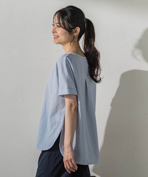 LAUTREAMONT(ロートレアモン)の「≪さらっと快適≫カラミタンブラーブラウス(シャツ/ブラウス・レディース・ブラック/ホワイト/ライトブルー/グリーン系その他・9号)」の13枚目の写真
