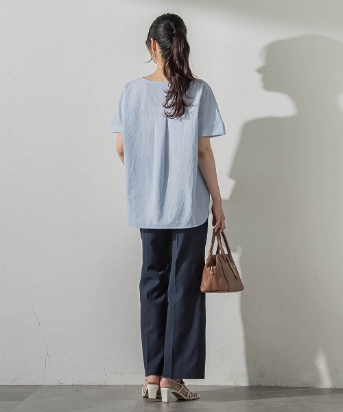 LAUTREAMONT(ロートレアモン)の「≪さらっと快適≫カラミタンブラーブラウス(シャツ/ブラウス・レディース・ブラック/ホワイト/ライトブルー/グリーン系その他・9号)」の8枚目の写真