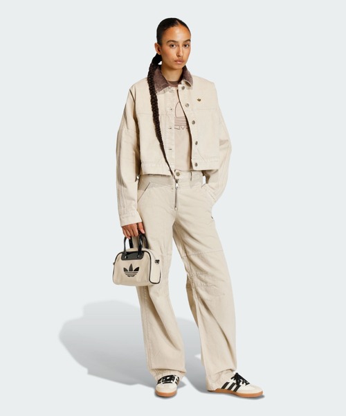 adidas(アディダス)の「キャンバス トラックトップ ジャケット / アディダスオリジナルス adidas Originals(デニムジャケット・レディース・ベージュ・XX-LARGE/X-SMALL/LARGE/MEDIUM/SMALL/X-LARGE)」の8枚目の写真