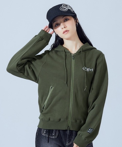BACK LACE UP ZIP UP SWEAT HOODIE（パーカー）｜X-girl（エックス 