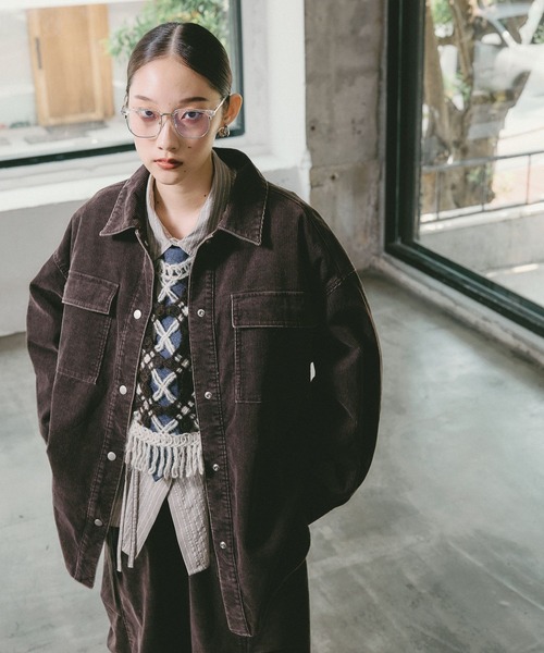 LEPSIM（レプシィム）の「ヴィンテージコーデュロイ長袖シャツ　639512（シャツ/ブラウス・レディース・ブラック/ブラウン/ブルー/ナチュラル/ピンク・FREE）」の21枚目の写真