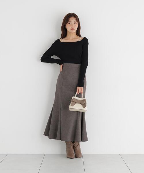 PROPORTION BODY DRESSING(プロポーションボディドレッシング)の「パールチェーン付きニットトップス / 1216270917(ニット/セーター・レディース・ホワイト系その他/ブラック/ベージュ・FREE)」の8枚目の写真