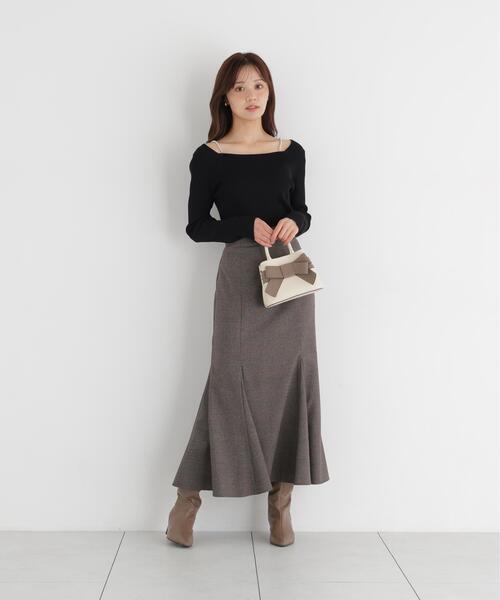 PROPORTION BODY DRESSING(プロポーションボディドレッシング)の「パールチェーン付きニットトップス / 1216270917(ニット/セーター・レディース・ホワイト系その他/ブラック/ベージュ・FREE)」の10枚目の写真