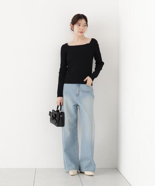 PROPORTION BODY DRESSING(プロポーションボディドレッシング)の「パールチェーン付きニットトップス / 1216270917(ニット/セーター・レディース・ホワイト系その他/ブラック/ベージュ・FREE)」の11枚目の写真