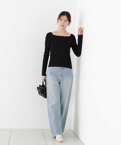 PROPORTION BODY DRESSING(プロポーションボディドレッシング)の「パールチェーン付きニットトップス / 1216270917(ニット/セーター・レディース・ホワイト系その他/ブラック/ベージュ・FREE)」の12枚目の写真