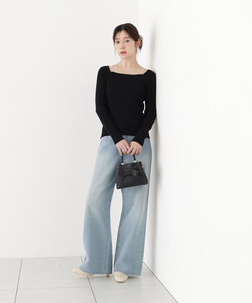 PROPORTION BODY DRESSING(プロポーションボディドレッシング)の「パールチェーン付きニットトップス / 1216270917(ニット/セーター・レディース・ホワイト系その他/ブラック/ベージュ・FREE)」の13枚目の写真