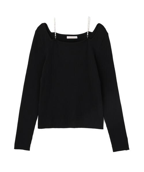 PROPORTION BODY DRESSING(プロポーションボディドレッシング)の「パールチェーン付きニットトップス / 1216270917(ニット/セーター・レディース・ホワイト系その他/ブラック/ベージュ・FREE)」の14枚目の写真