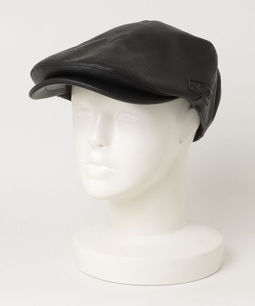 AVIREX(アヴィレックス)の「【RS】【AVIREX】synthetic leather HUNTING CAP(ハンチング/ベレー帽・メンズ・ブラック・FREE)」の1枚目の写真