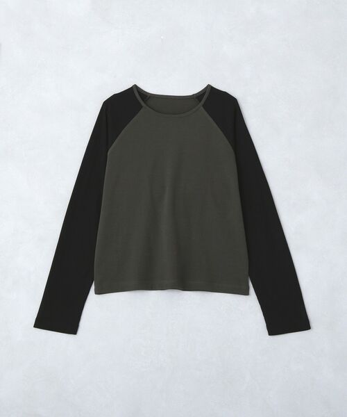 earth music&ecology(アースミュージックアンドエコロジー)の「ラグランスリーブプルオーバー(Tシャツ/カットソー・レディース・チャコールグレー/ライトグレー・FREE)」の4枚目の写真