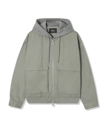 ADHOC（アドホック）の「男性フードデタッチャブルフラップポケットジャンパー (LT-KHAKI) (HB1UJ01)（ブルゾン）」