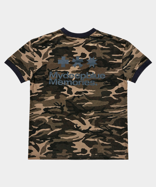mydeepbluememories（マイディープブルーメモリーズ）の「#1 CAMO MM LOGO RINGER T-SHIRTS（Tシャツ/カットソー・レディース・ベージュ・1/2）」の2枚目の写真