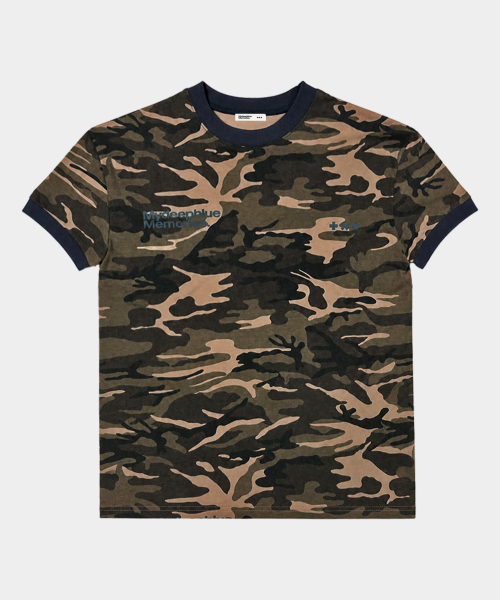 mydeepbluememories（マイディープブルーメモリーズ）の「#1 CAMO MM LOGO RINGER T-SHIRTS（Tシャツ/カットソー・レディース・ベージュ・1/2）」の3枚目の写真