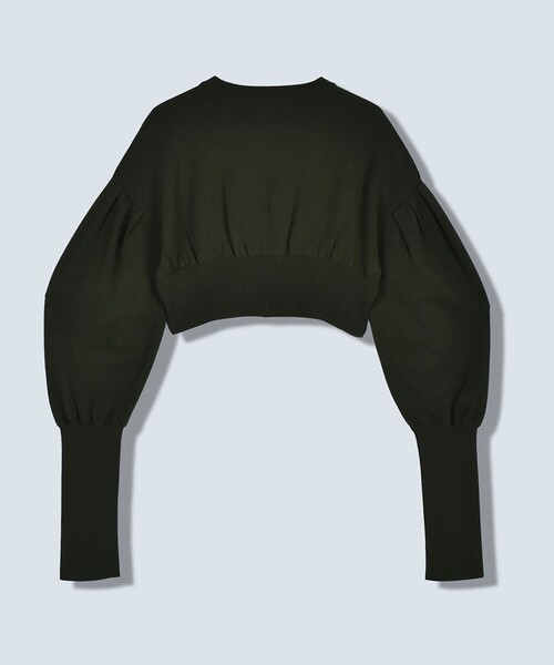 OMMO(オーエムエムオー)の「【OMMO(オーエムエムオー)】VOLUME SLEEVE ZIP KT CD/ボリュームスリーブジップニットカーディガン(カーディガン/ボレロ・レディース・ブラック/カーキ/ブルー・FREE)」の14枚目の写真