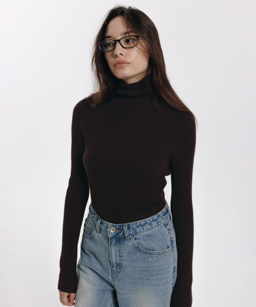 haag(ヘイグ)の「a classic turtle neck (dark brown)(ニット/セーター・レディース・その他・FREE)」の2枚目の写真