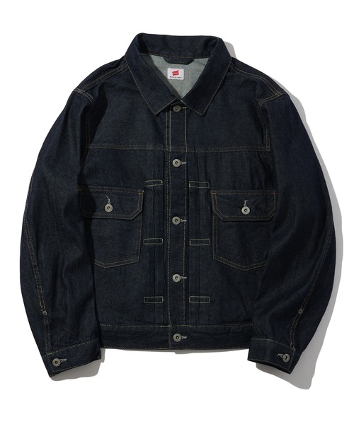HANES（ヘインズ）の「【HANES/ヘインズ】デニムトラッカージャケット 2st（デニムジャケット・メンズ・ブラック/インディゴブルー/サックスブルー・S/M/L/LL）」の3枚目の写真