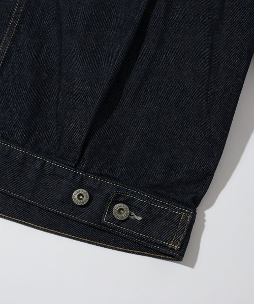 HANES（ヘインズ）の「【HANES/ヘインズ】デニムトラッカージャケット 2st（デニムジャケット・メンズ・ブラック/インディゴブルー/サックスブルー・S/M/L/LL）」の14枚目の写真