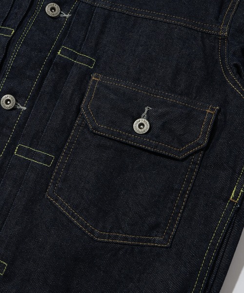 HANES（ヘインズ）の「【HANES/ヘインズ】デニムトラッカージャケット 2st（デニムジャケット・メンズ・ブラック/インディゴブルー/サックスブルー・S/M/L/LL）」の10枚目の写真