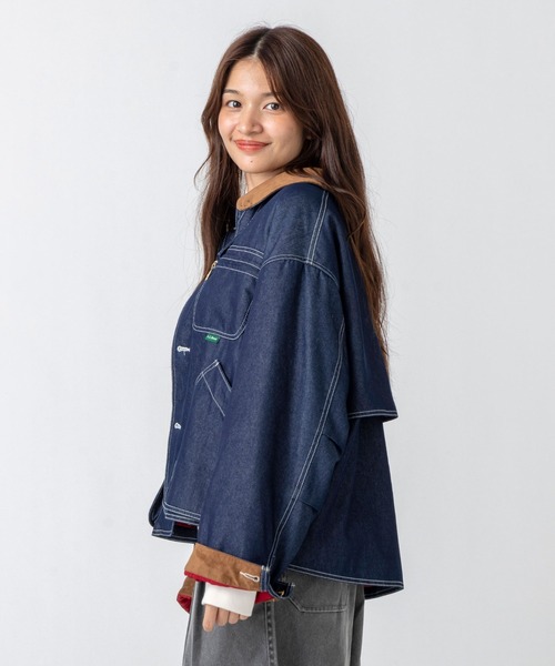 L.L.Bean(エルエルビーン)の「【JAPAN EDITION】ビーンズ・フィールド・コート、フリースラインド インディゴ(デニムジャケット・レディース・ブルー・MEDIUM)」の3枚目の写真