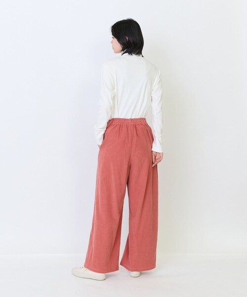 LOISIR(ロワズィール)の「コットン細コールBOXタックワイドパンツ(その他パンツ・レディース・オレンジ/カーキ/ベージュ/チャコールグレー・38/40)」の9枚目の写真