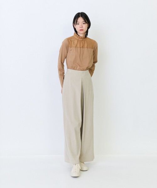 LOISIR(ロワズィール)の「コットン細コールBOXタックワイドパンツ(その他パンツ・レディース・オレンジ/カーキ/ベージュ/チャコールグレー・38/40)」の17枚目の写真