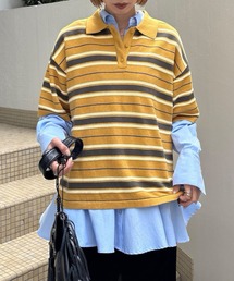Ameri（アメリ）の「COLOR BORDER POLO KNIT（ニット/セーター）」
