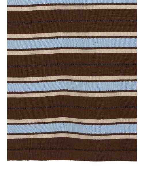 Ameri(アメリ)の「COLOR BORDER POLO KNIT(ニット/セーター・レディース・ブラウン・FREE)」の7枚目の写真