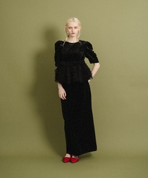Velour Peplum Separate-Look Dress