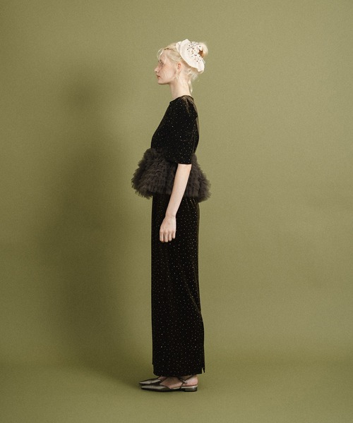 et.UNiVER(エトユニベール)の「Velour Peplum Separate-Look Dress(ドレス・レディース・ブラウン/ブラック/ベージュ・MEDIUM/SMALL/LARGE)」の20枚目の写真