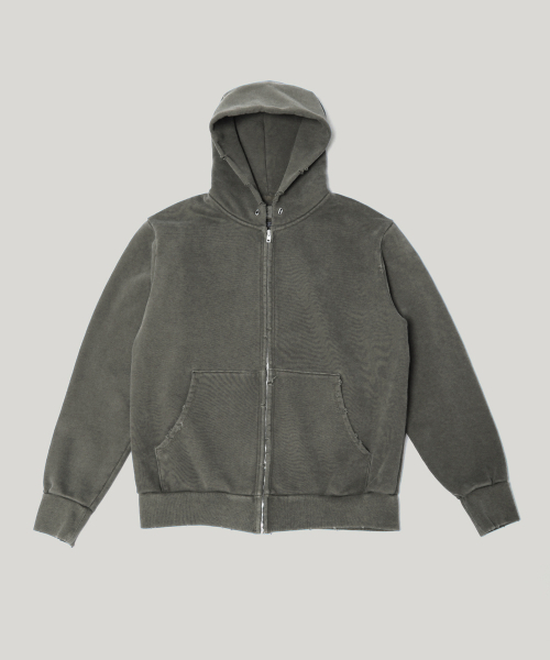 RUSTICCLUB(ラスティッククラブ)の「VINTAGE DISTRESSED HEAVY SWEAT ZIP HOODIE_CHARCOAL(パーカー・メンズ・その他・MEDIUM/LARGE)」の1枚目の写真