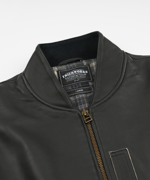 FRIZMWORKS(フリズムワークス)の「LAMBSKIN FLIGHT JACKET _ BLACK(ライダースジャケット・メンズ・その他・SMALL/MEDIUM/LARGE/X-LARGE)」の4枚目の写真