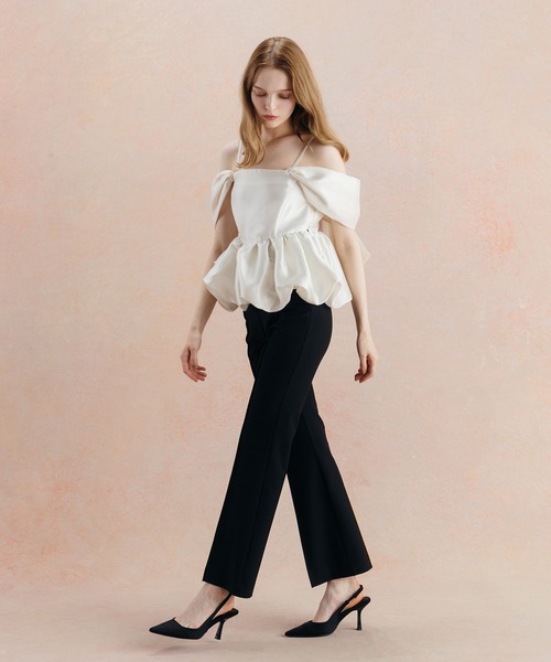 EIMY ISTOIRE(エイミーイストワール)の「PEPLUM JUMPSUIT(パンツドレス・レディース・ホワイト/ブラック・36/38)」の5枚目の写真