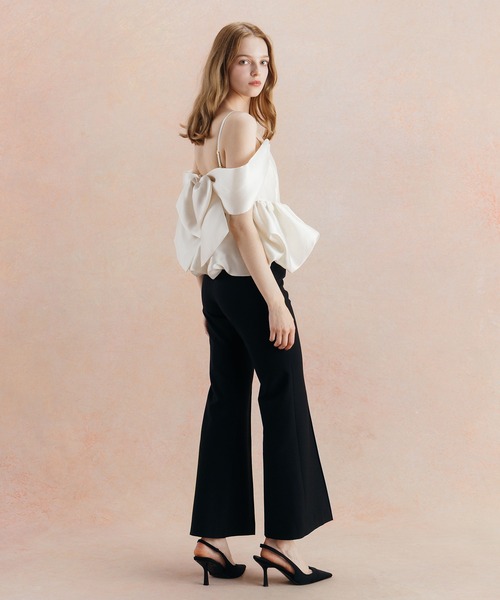 EIMY ISTOIRE(エイミーイストワール)の「PEPLUM JUMPSUIT(パンツドレス・レディース・ホワイト/ブラック・36/38)」の6枚目の写真