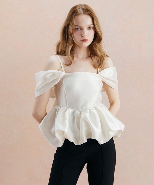 EIMY ISTOIRE(エイミーイストワール)の「PEPLUM JUMPSUIT(パンツドレス・レディース・ホワイト/ブラック・36/38)」の7枚目の写真