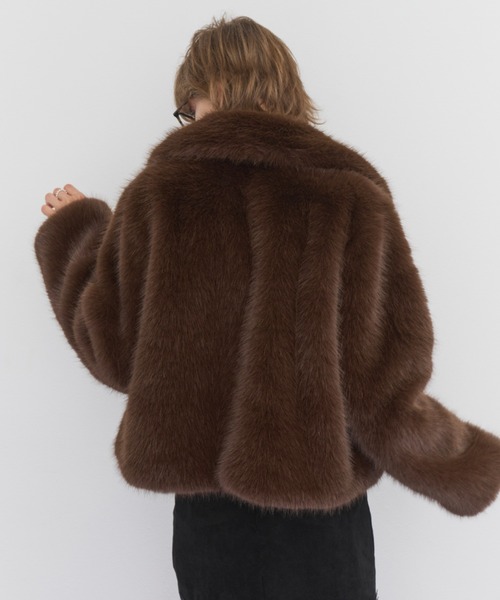 Rohwel(ローウェル)の「Volume Fur Zip Jacket / ボリュームファージップジャケット(その他アウター・レディース・ブラウン・FREE)」の9枚目の写真