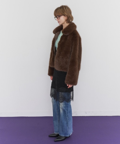 Rohwel(ローウェル)の「Volume Fur Zip Jacket / ボリュームファージップジャケット(その他アウター・レディース・ブラウン・FREE)」の15枚目の写真