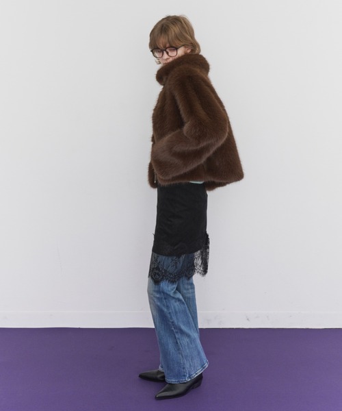 Rohwel(ローウェル)の「Volume Fur Zip Jacket / ボリュームファージップジャケット(その他アウター・レディース・ブラウン・FREE)」の16枚目の写真