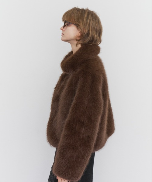 Rohwel(ローウェル)の「Volume Fur Zip Jacket / ボリュームファージップジャケット(その他アウター・レディース・ブラウン・FREE)」の8枚目の写真