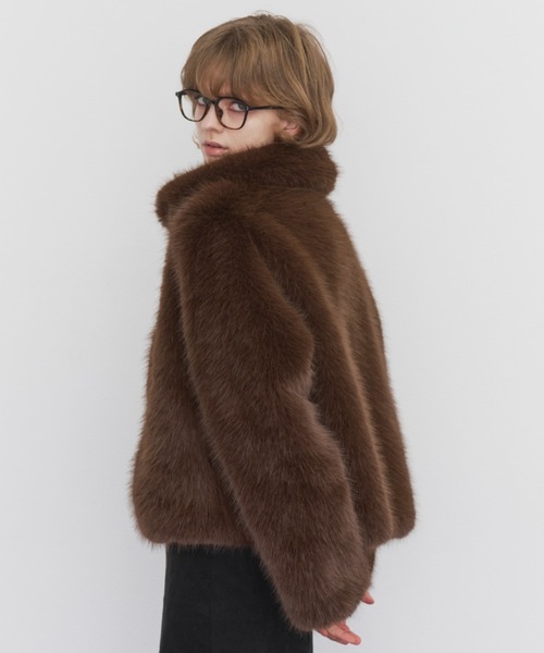 Rohwel(ローウェル)の「Volume Fur Zip Jacket / ボリュームファージップジャケット(その他アウター・レディース・ブラウン・FREE)」の7枚目の写真
